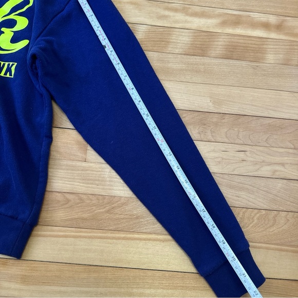 Victorias Secret Pink Half Zip Sweater Blue & Neon Green Size XS - Picture 10 of 10